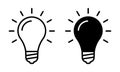 Lamp icon set. Light bulb sign. Idea, solution or innovation outline symbol. Vector illustration Royalty Free Stock Photo